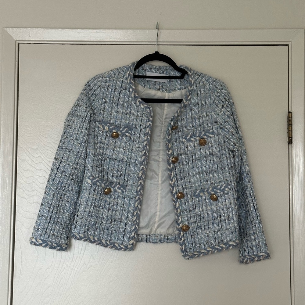 W Concept TWEE Blue Tweed Jacket